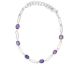 Color Candy Collection Bracelet with 6 pcs 6X4 OV Amethyst set on  gr SS/14k WG 