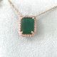 Green Majesty 3.44 ctEMERALD NATURAL GREEN EMERALD Pendant , With 0.24ct Diamond - 25 DIA , 2.79G 14ky - 3.53 GW