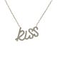 14KY NATURAL DIAMOND KISS NECKLACE, 54D-0.40CTW, 14KY-2.30GR