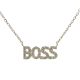 14KY NATURAL DIAMOND BOSS NECKLACE, 31D-0.24CTW, 14KY-1.80GR