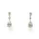 14KWG LAB GROWN DIAMOND DANGLING PEAR EARRINGS 4PE-2.21CTW 2RD-0.10CTW 14KW-0.96GR