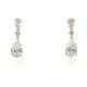 14KY LAB GROWN DIAMOND DANGLING PEAR EARRINGS 4PE-2.17CTW 2RD-0.10CTW 14KY-0.99GR