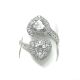 14KW LAB GROWN DIAMOND DOUBLE HEART RING 2HT-1.96CT 44RD-0.50CT 14KW-2.24GR