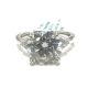 14KW LAB GROWN DIAMOND ENGAGEMENT RING NON CERT F-G VS+ 1RD-3.09CT 6D-0.155CTW 14KW-2.839GR