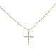 14KY NATURAL DIAMOND CROSS NECKLACE  11RD-0.08CTW 14KY-1.27GR