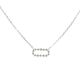 14KW NATURAL DIAMOND SIDEWAYS OVAL NECKLACE I-K SI-I1  14RD-0.12CTW 14KW-1.22GR