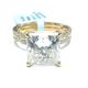 14KY LAB GROWN DIAMOND LINK SHANK ENGAGEMENT RING 1PR-4.02CT 58RD-0.47CTW 14KY-3.08GR