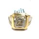 14KY LAB GROWN DIAMOND ART DECO ENGAGEMENT RING 1AS-3.12CT 24TB-1.81CTW 14KY-3.65GR