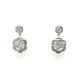 14k WG Lab Grown Diamond Flower Bezel Dangling Earrings 2RD- 2.03CTW 2RD-0.32CTW 14KW-2.62GR