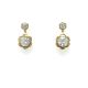 14k YG Lab Grown Diamond Flower Bezel Dangling  Earrings  2RD-2.01CTW 2RD0.32CTW 4D-2.33CTW  1.07GR