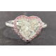 14k WG Lab Grown Diamond  Rings  Heart 3.10CT Round   25D- 0.21CTW 26D  -3.31CTW  2.02GR