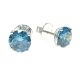 14k WG Lab Grown Diamond  Studs  Blue Round 2.00CT Round   Blue 1D- 2.00CTW 2D  -4.00CTW  2.12GR