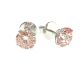 14k WG Lab Grown Diamond  Studs  Pink Round 1.55CT Round   1D- 1.50CTW 2D  -3.05CTW  2.33GR