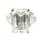 14k WG Lab Grown Diamond  Rings  F  VS2 Emerald 10.52CT Kite   4D- 0.84CTW 5D  -11.36CTW  7.13GR