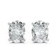 Oval Shape Lab Grown Diamond 4-prong Push-Back Studs in 925 Silver