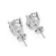Oval Shape Lab Grown Diamond 4-prong Push-Back Studs in 925 Silver