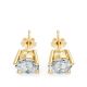 Oval Shape Lab Grown Diamond 4-prong Push-Back Studs in 925 Silver