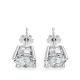 Oval Shape Lab Grown Diamond 4-prong Push-Back Studs in 925 Silver