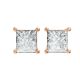 Princess Shape Lab Grown Diamond Push-Back Studs in 925 Silver