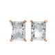 Radiant Shape Lab Grown Diamond 4-prong Push-Back Studs in 10K / 14K Gold