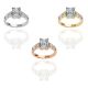 Emerald Shape Diamond Bridal Ring in Gold