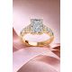 Radiant Shape Diamond Bridal Ring in Gold
