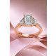 Emerald Shape Diamond Bridal Ring in Gold