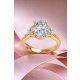 Oval Shape Diamond Bridal Ring in Gold