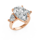 Pear Shape 14K White Gold 3-stone Bridal Rings