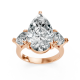 Pear Shape 14K White Gold 3-stone Bridal Rings