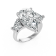 Pear Shape 14K White Gold 3-stone Bridal Rings