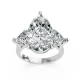 Pear Shape 14K White Gold 3-stone Bridal Rings