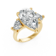Pear Shape 14K White Gold 3-stone Bridal Rings