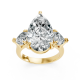 Pear Shape 14K White Gold 3-stone Bridal Rings