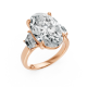 Oval 14K White Gold 3-stone Bridal Ring