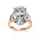 Oval 14K White Gold 3-stone Bridal Ring