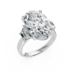 Oval 14K White Gold 3-stone Bridal Ring