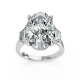 Oval 14K White Gold 3-stone Bridal Ring
