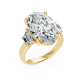 Oval 14K White Gold 3-stone Bridal Ring