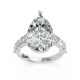 Pear Shape 14K White Gold Fashion Bridal Ring