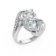 Pear Shape 14K White Gold Fashion Bridal Ring