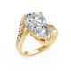Pear Shape 14K White Gold Fashion Bridal Ring