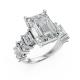 Emerald 14K White Gold Fashion Bridal Ring