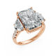 Radiant 14K White Gold Fashion Bridal Ring