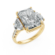 Radiant 14K White Gold Fashion Bridal Ring