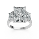 Radiant 14K White Gold Fashion Bridal Ring