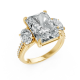 Radiant 14K White Gold Fashion Bridal Ring