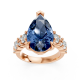 Pear Shape 14K White Gold Gems Statement Ring