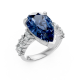 Pear Shape 14K White Gold Gems Statement Ring
