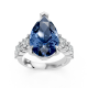 Pear Shape 14K White Gold Gems Statement Ring